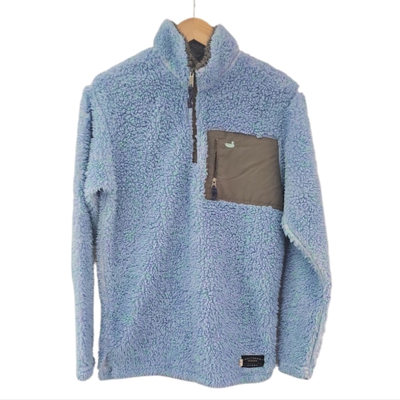 Southern Marsh Tops - Southern Marsh Sherpa Fleece Pullover Sz S Light Cyan Cozy Quarter Zip Outdoors